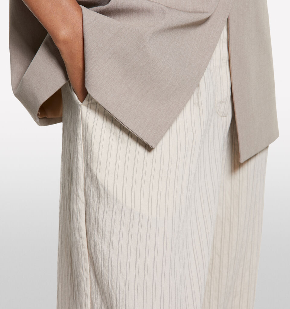 Pantaloni bianco panna rigati - pantaloni palazzo da donna - Bianco Panna | Sisley image number 4